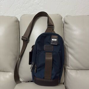 Tumi Men's Blue and Brown Belt Bag